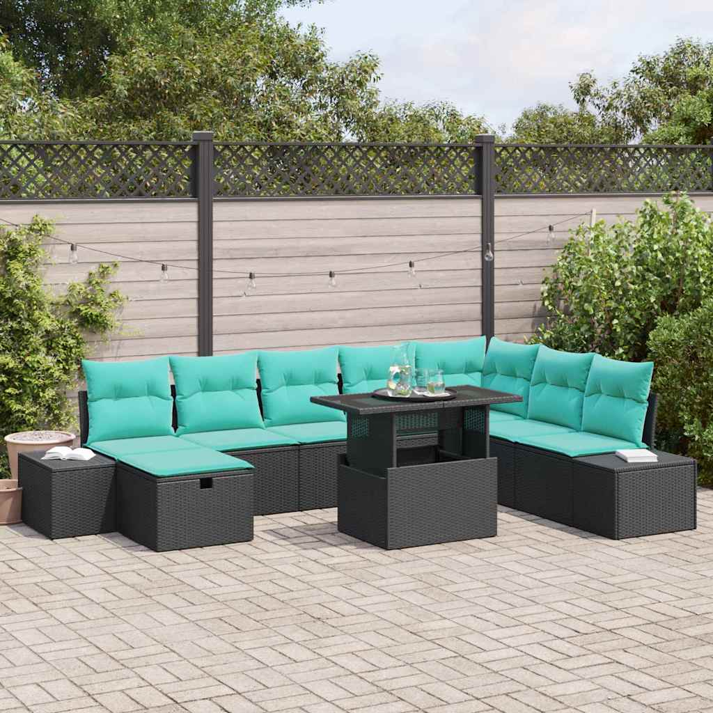 vidaXL Tuin Sofa Set 9 st Bruin poly rattan