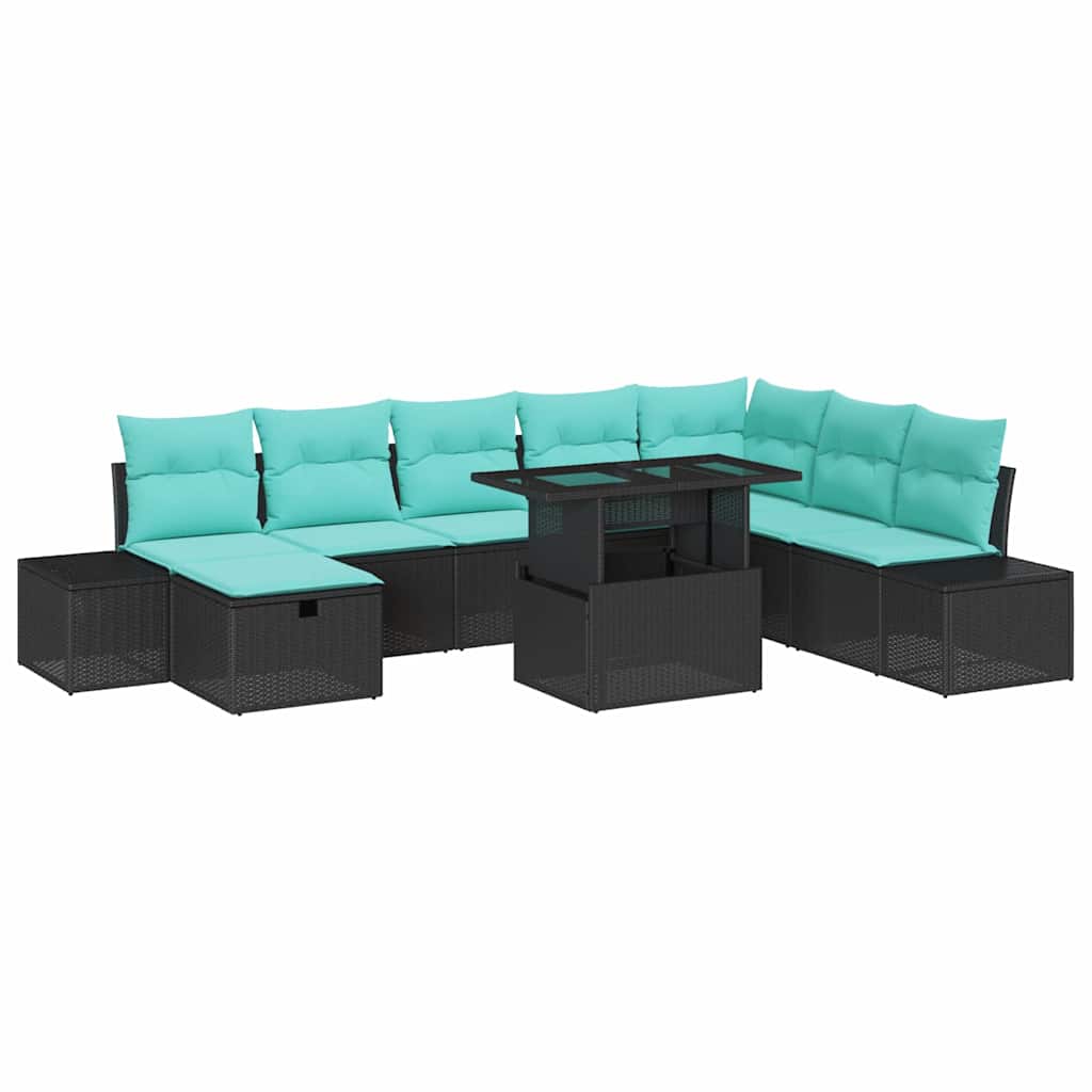 vidaXL Tuin Sofa Set 9 st Bruin poly rattan