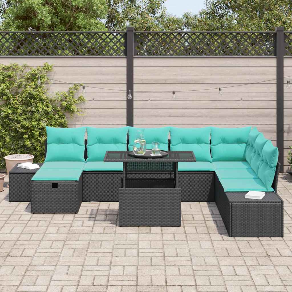 vidaXL Tuin Sofa Set 9 st Bruin poly rattan