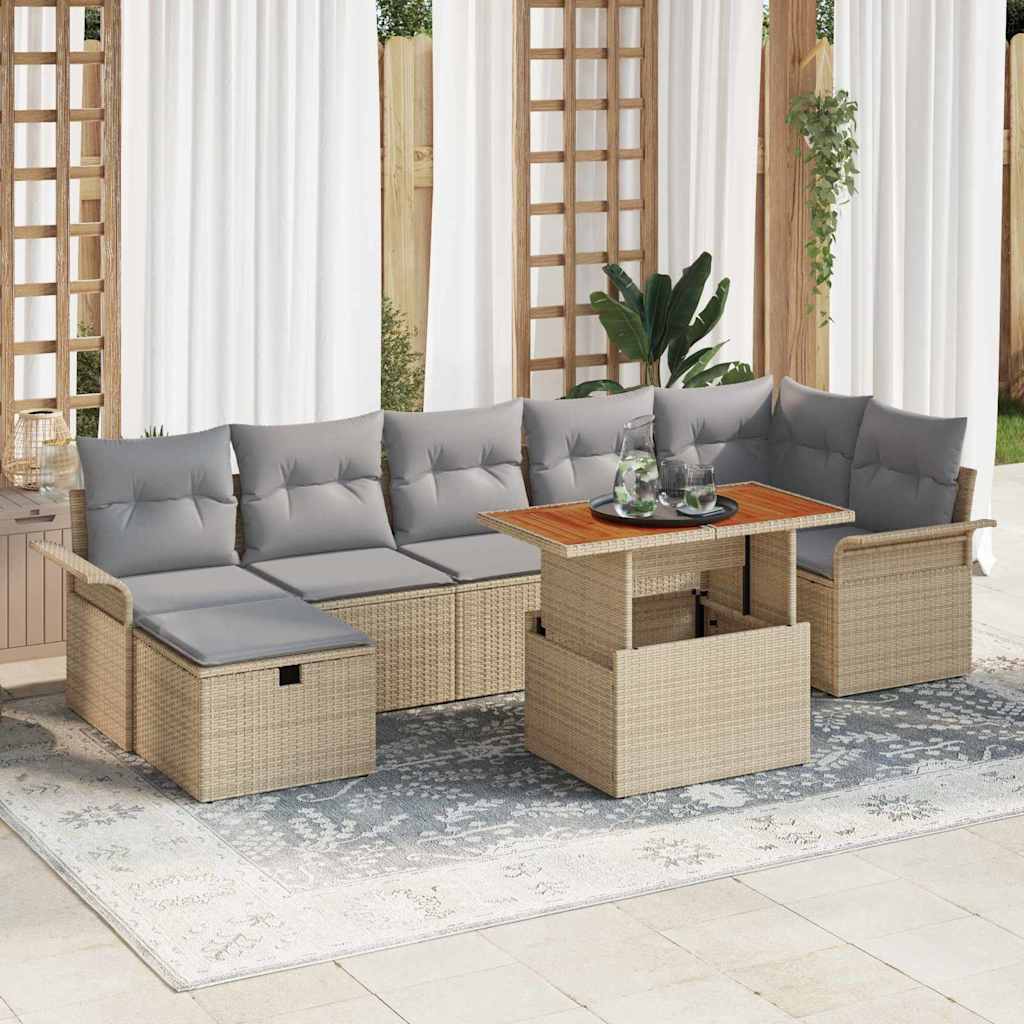 vidaXL Tuin Sofa Set 8 pcs Zwart poly rattan