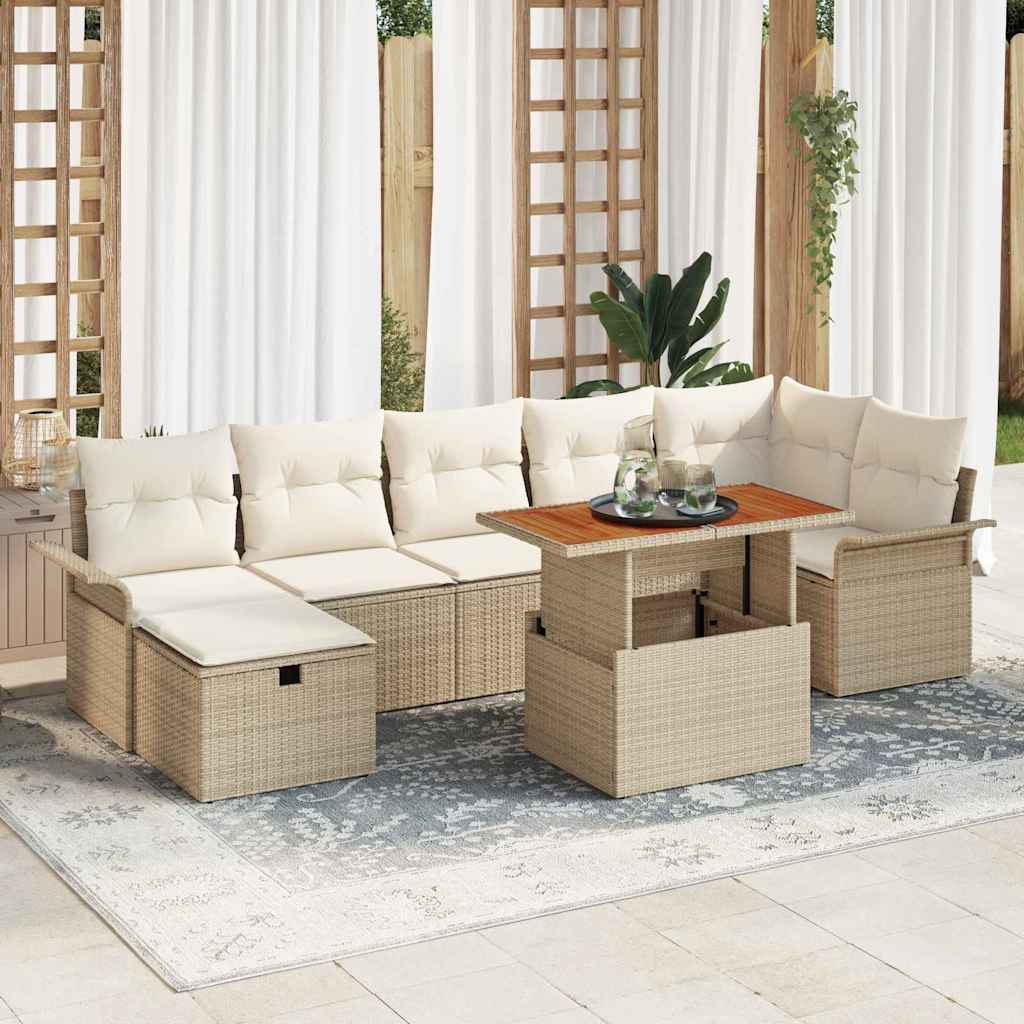 vidaXL Tuin Sofa Set 8 pcs Zwart poly rattan