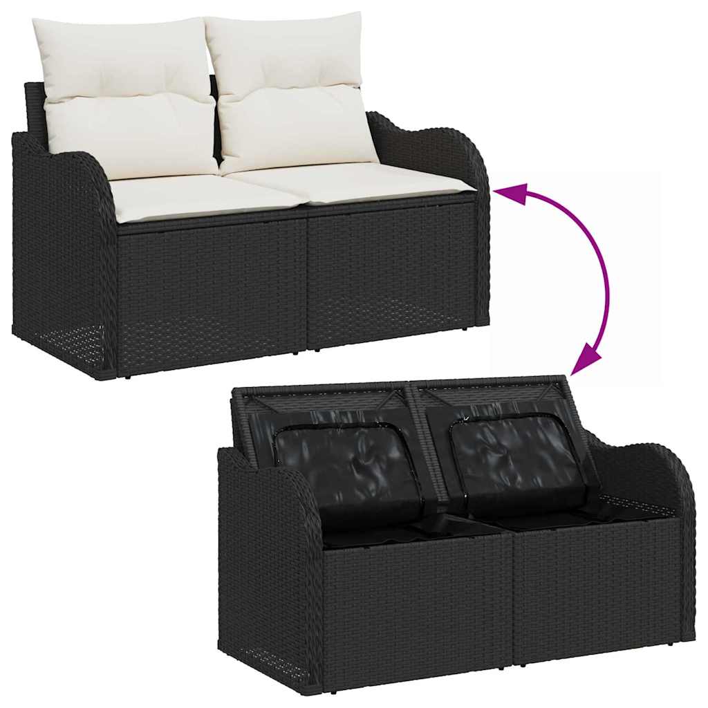 vidaXL Tuin Sofa Set 7 pcs Zwart poly rattan
