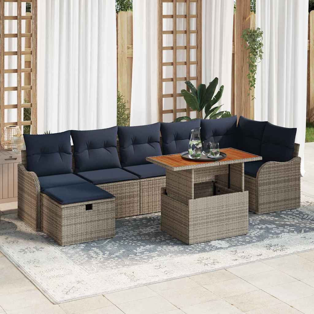 vidaXL Tuin Sofa Set 8 st Grijs poly rattan