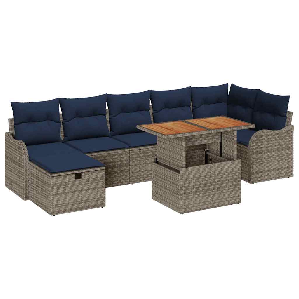 vidaXL Tuin Sofa Set 8 st Grijs poly rattan