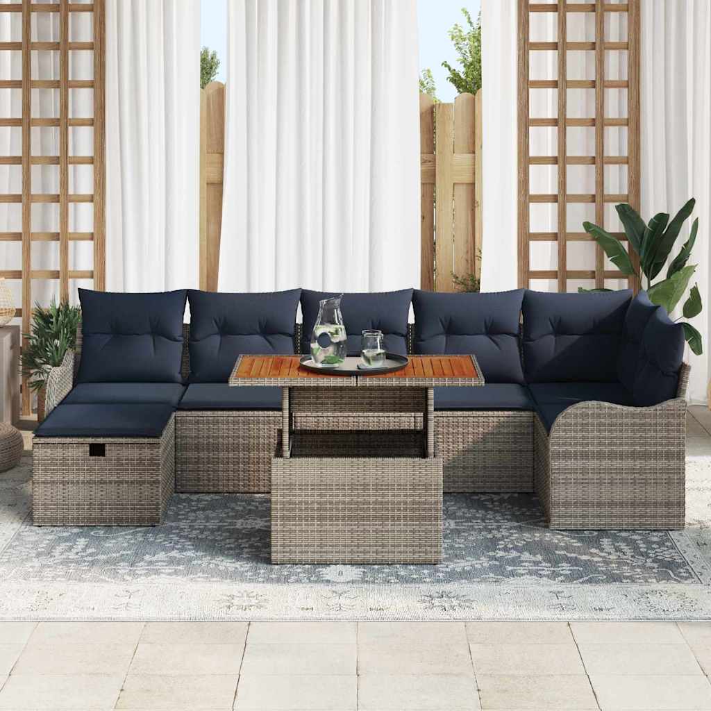 vidaXL Tuin Sofa Set 8 st Grijs poly rattan
