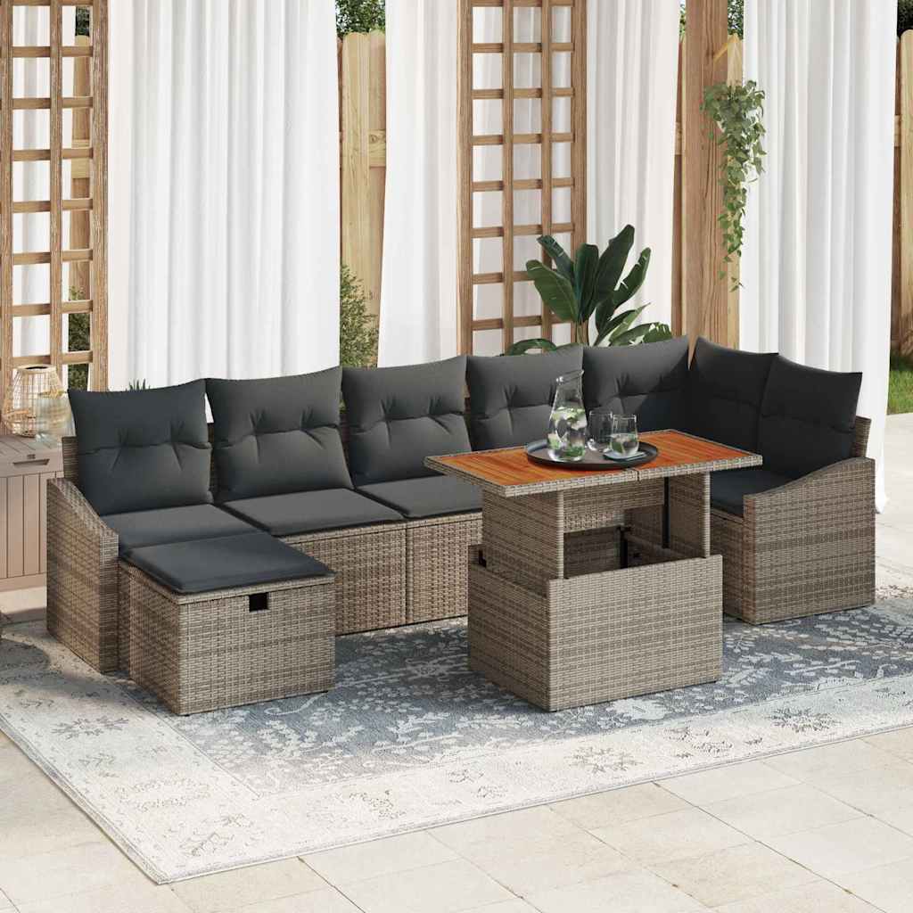 vidaXL Tuin Sofa Set 8 pcs Zwart poly rattan