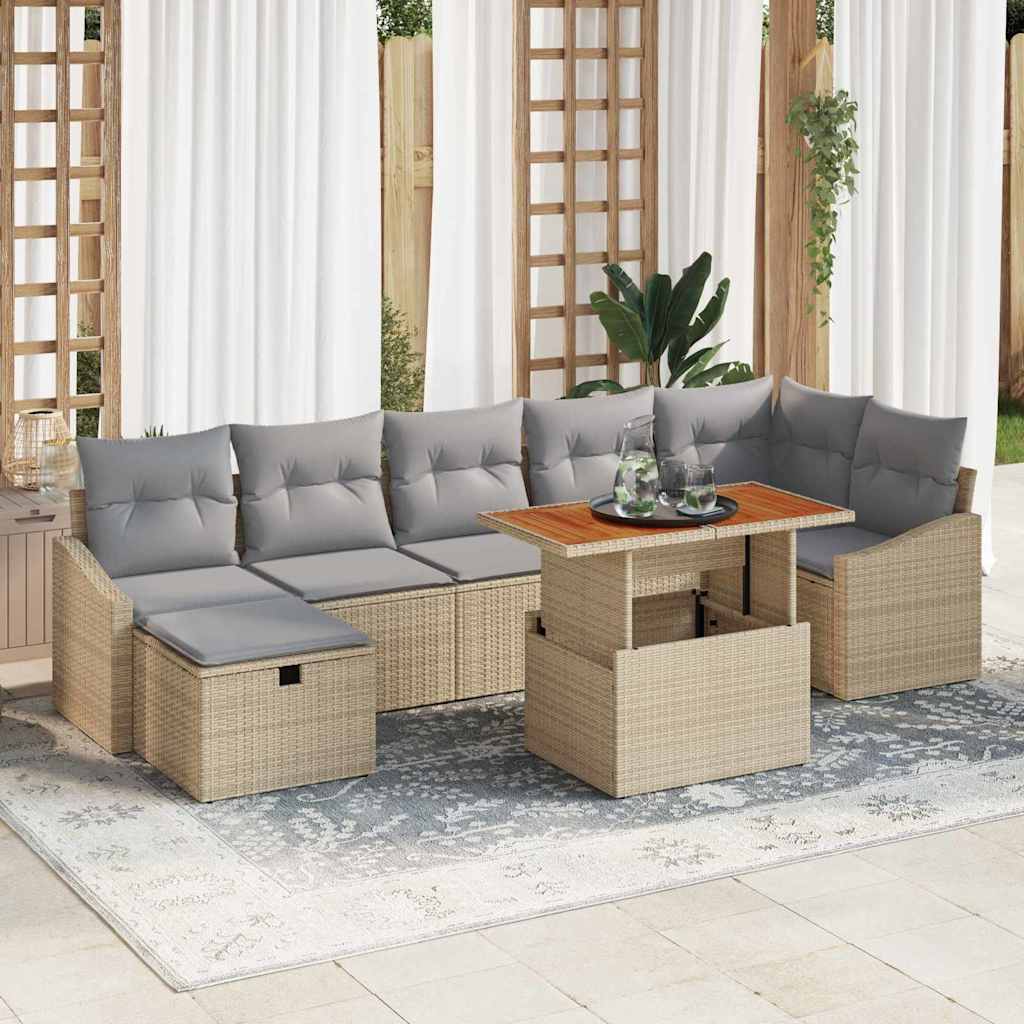 vidaXL Tuin Sofa Set 8 pcs Zwart poly rattan