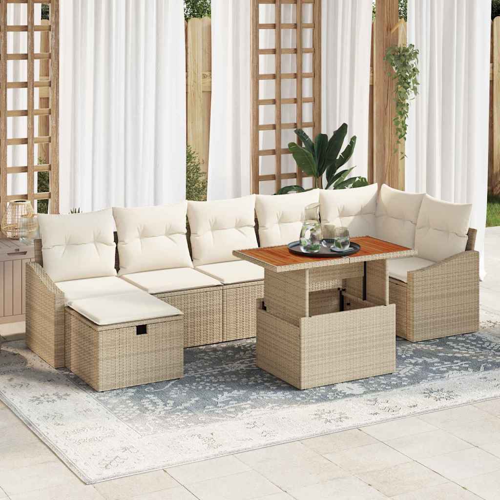 vidaXL Tuin Sofa Set 8 pcs Zwart poly rattan