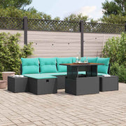 vidaXL Tuin Sofa Set 7 st Zwart poly rattan
