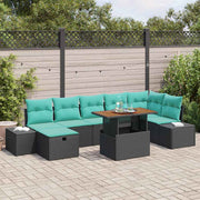 vidaXL Tuin Sofa Set 8 st Zwart poly rattan