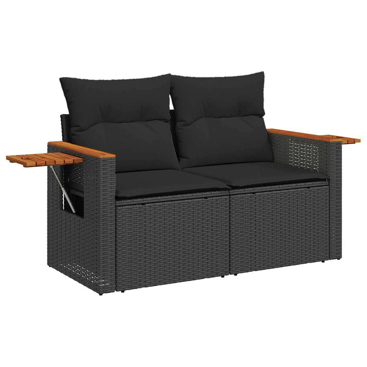 vidaXL Tuin Sofa Set met kussen 10 pcs Zwart Poly riet