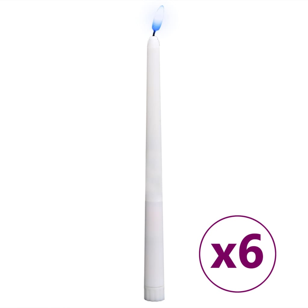vidaXL Dinerkaarsen 6 st LED vlamloos elektrisch meerkleurig