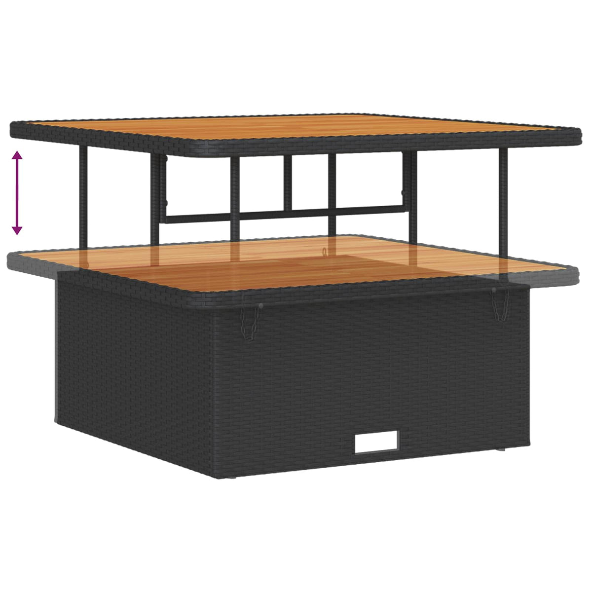 vidaXL 13-delige Tuinset met Kussens Zwart Poly Rattan Acacia