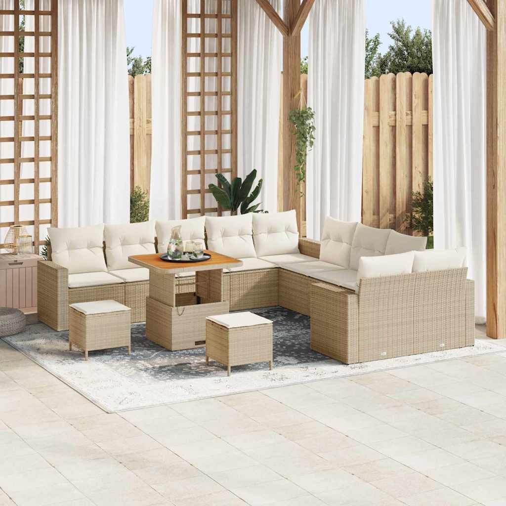 vidaXL Tuin Sofa Set met kussen 13 pcs Zwart 100 x 100 x 71 cm