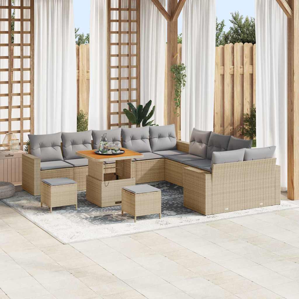 vidaXL Tuin Sofa Set met kussen 13 pcs Zwart 100 x 100 x 71 cm