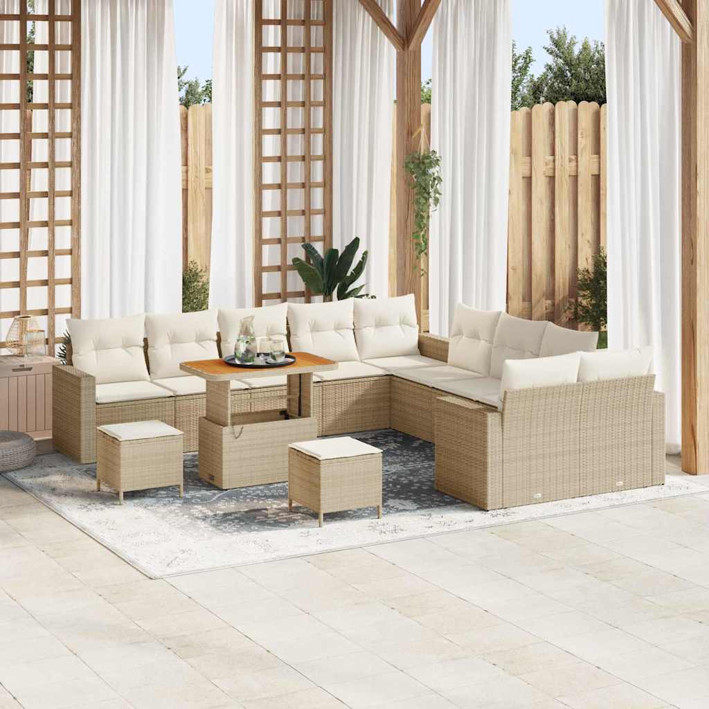 vidaXL Tuin Sofa Set met kussen 13 pcs Zwart 100 x 100 x 71 cm
