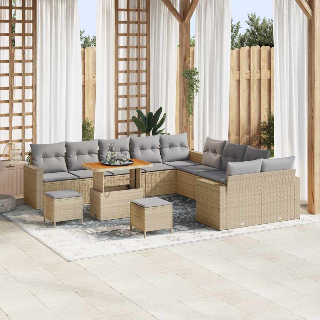 vidaXL Tuin Sofa Set met kussen 13 pcs Zwart 100 x 100 x 71 cm