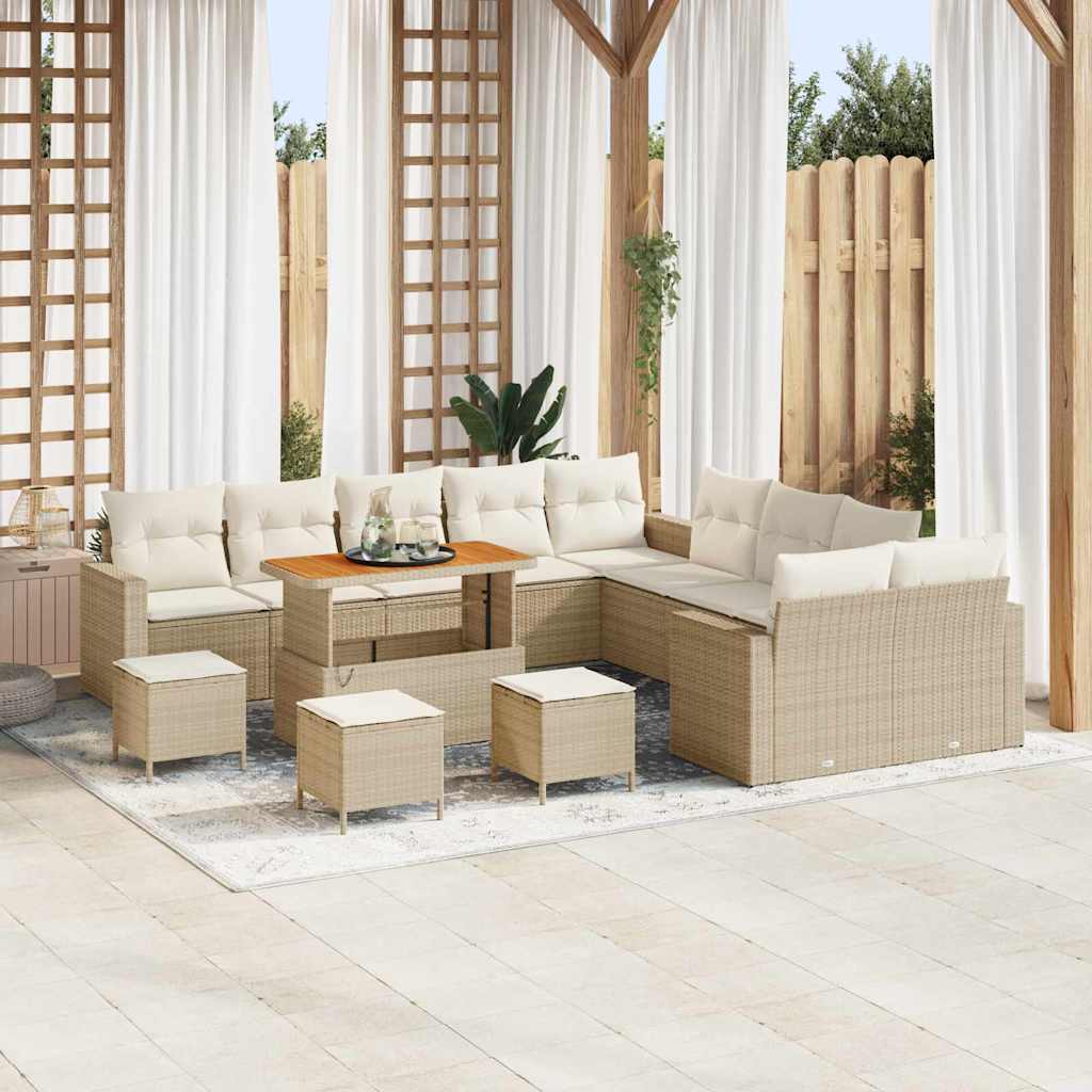 vidaXL Tuin Sofa Set met kussen 13 pcs Zwart 100 x 100 x 71 cm