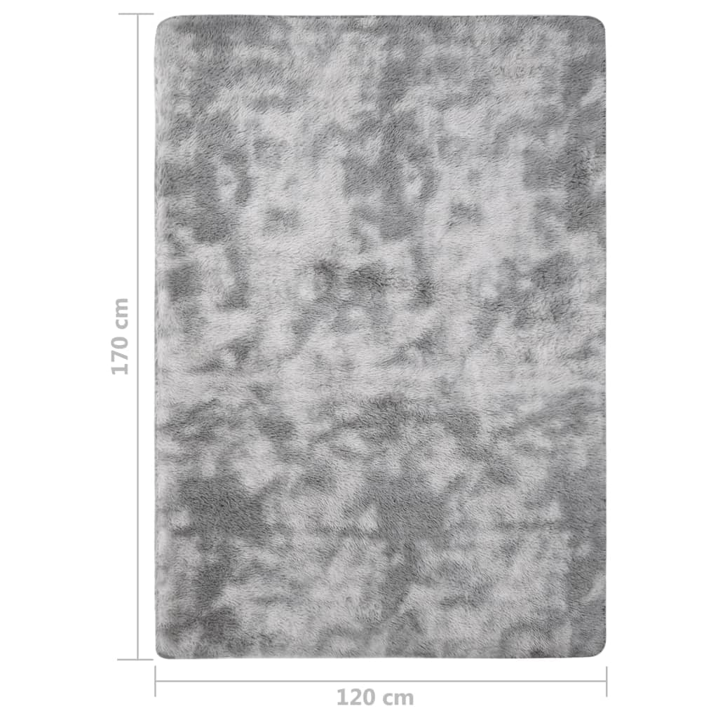 vidaXL Vloerkleed shaggy 170x120 cm grijs