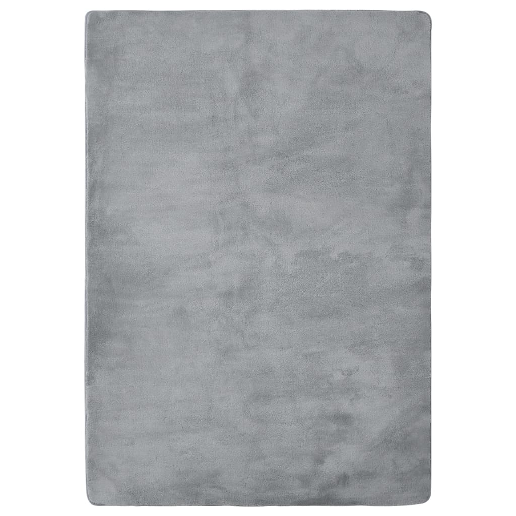 vidaXL Vloerkleed teddy 170x200 cm grijs