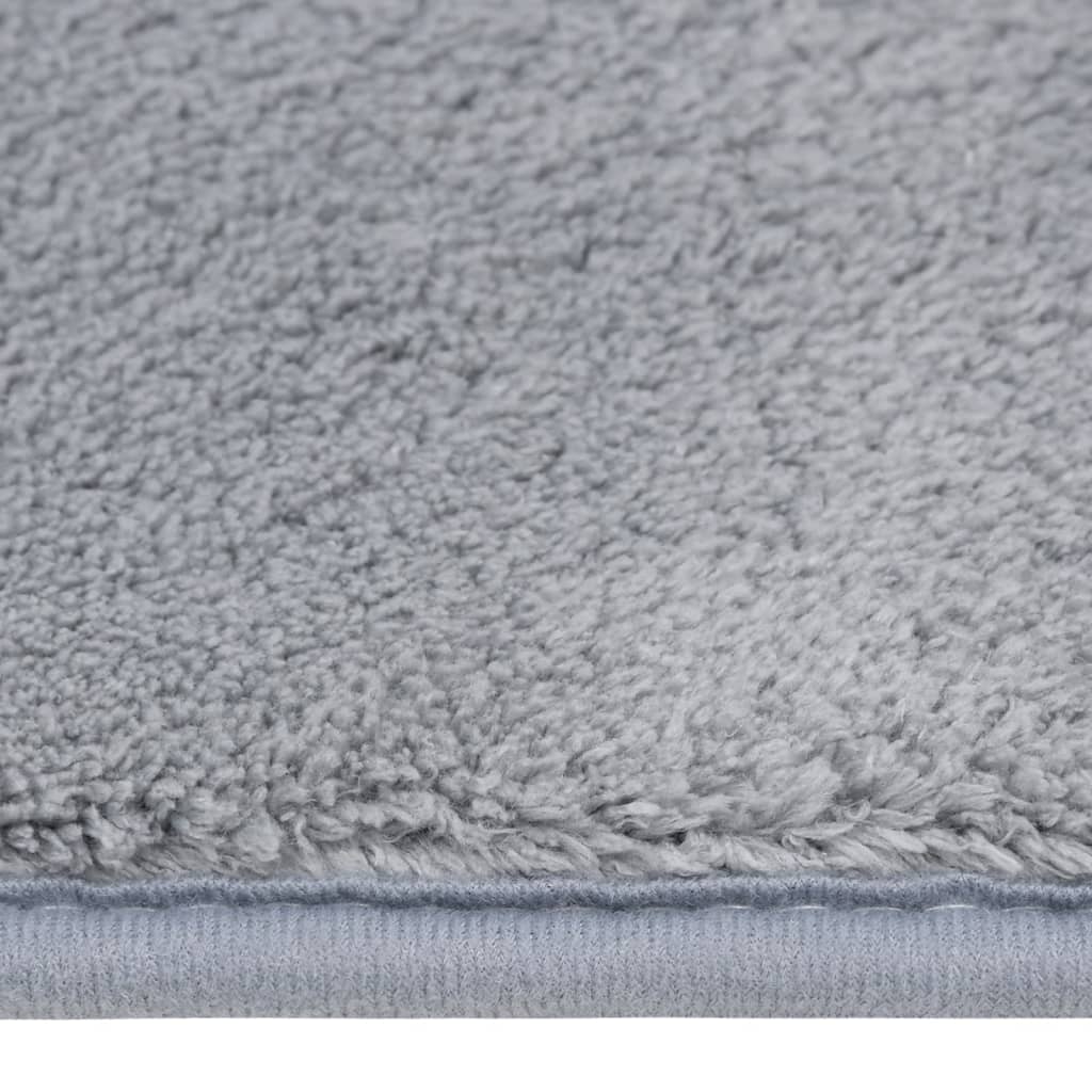 vidaXL Vloerkleed teddy 170x200 cm grijs