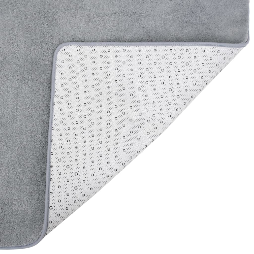 vidaXL Vloerkleed teddy 170x200 cm grijs