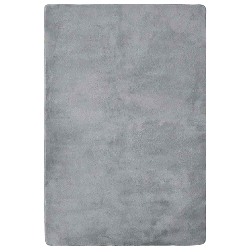vidaXL Vloerkleed teddy 170x200 cm grijs