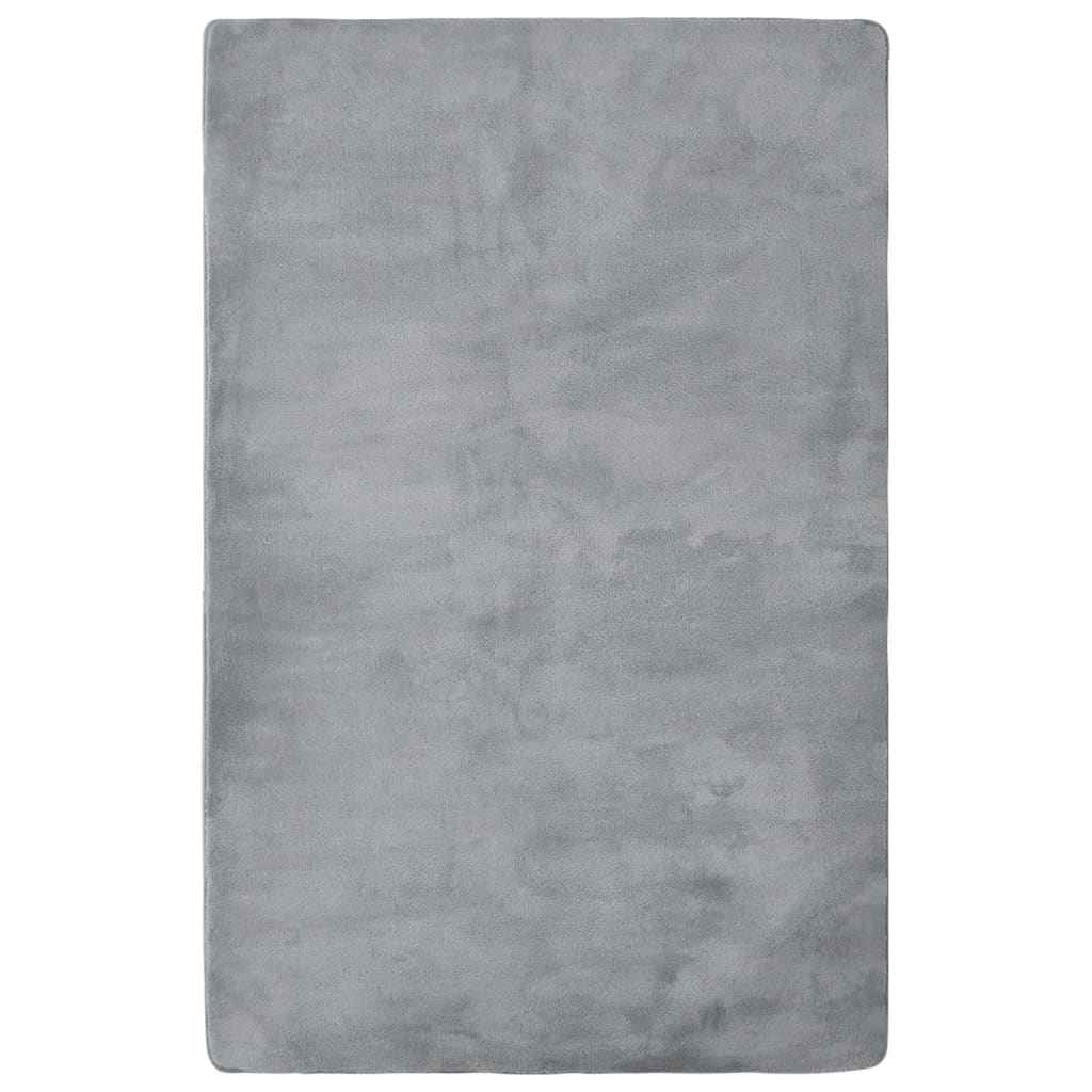 vidaXL Vloerkleed teddy 170x200 cm grijs
