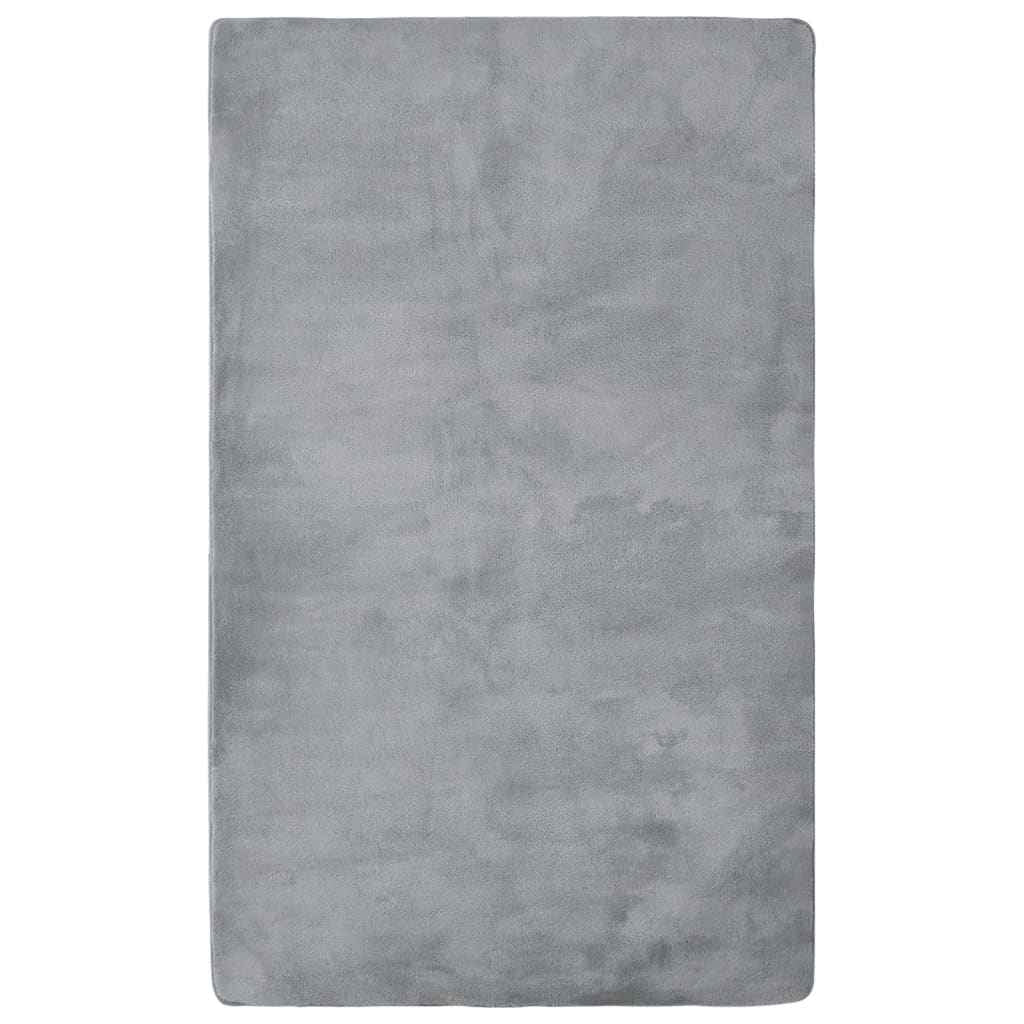 vidaXL Vloerkleed teddy 170x200 cm grijs