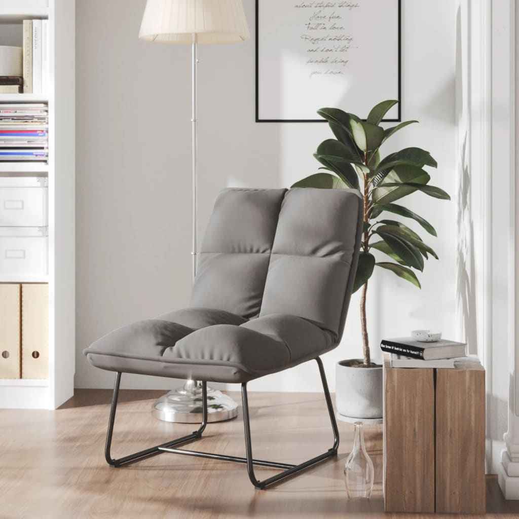 vidaXL Loungestoel met metalen frame fluweel lichtgrijs