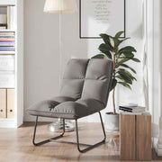 vidaXL Loungestoel met metalen frame fluweel lichtgrijs