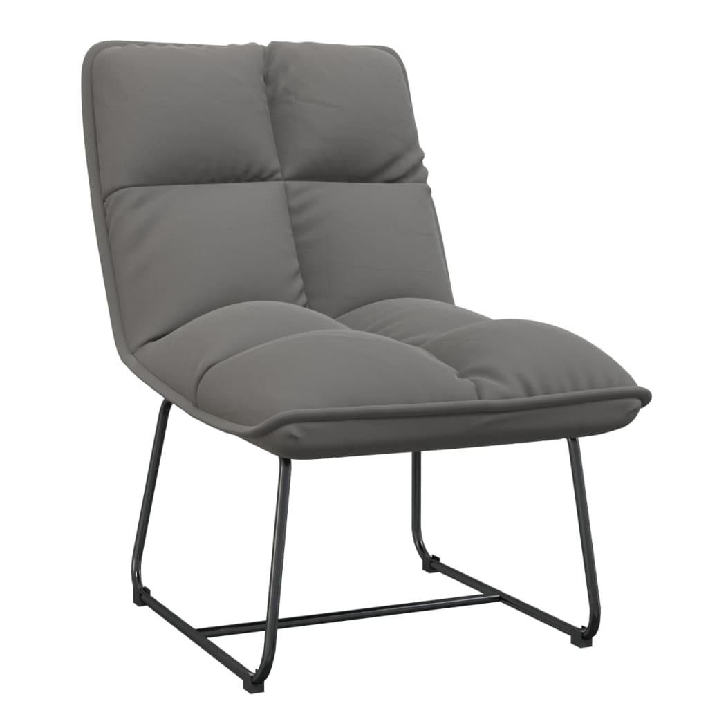 vidaXL Loungestoel met metalen frame fluweel lichtgrijs