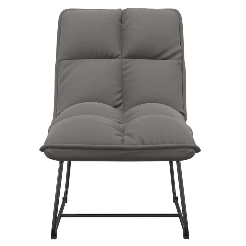 vidaXL Loungestoel met metalen frame fluweel lichtgrijs