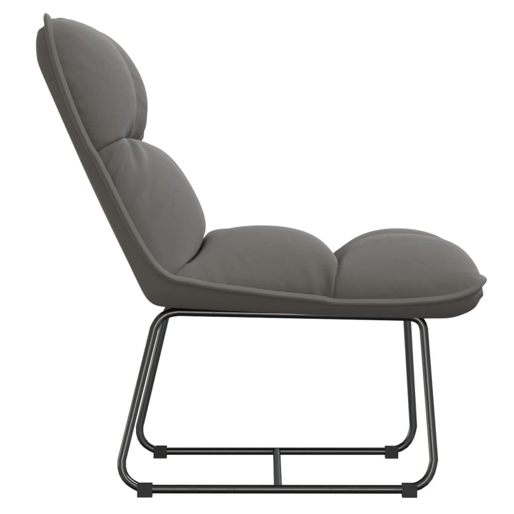 vidaXL Loungestoel met metalen frame fluweel lichtgrijs