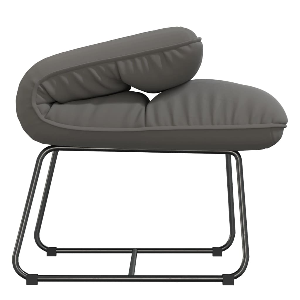 vidaXL Loungestoel met metalen frame fluweel lichtgrijs