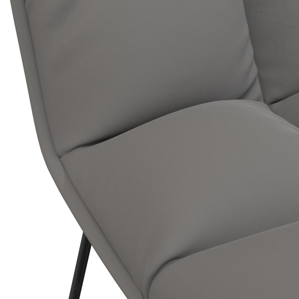 vidaXL Loungestoel met metalen frame fluweel lichtgrijs