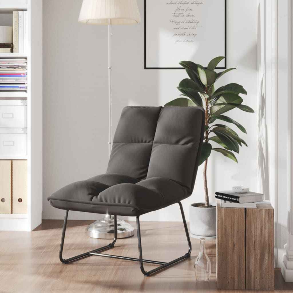 vidaXL Loungestoel met metalen frame fluweel lichtgrijs
