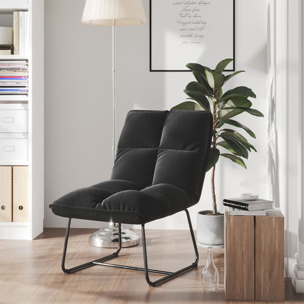 vidaXL Loungestoel met metalen frame fluweel lichtgrijs