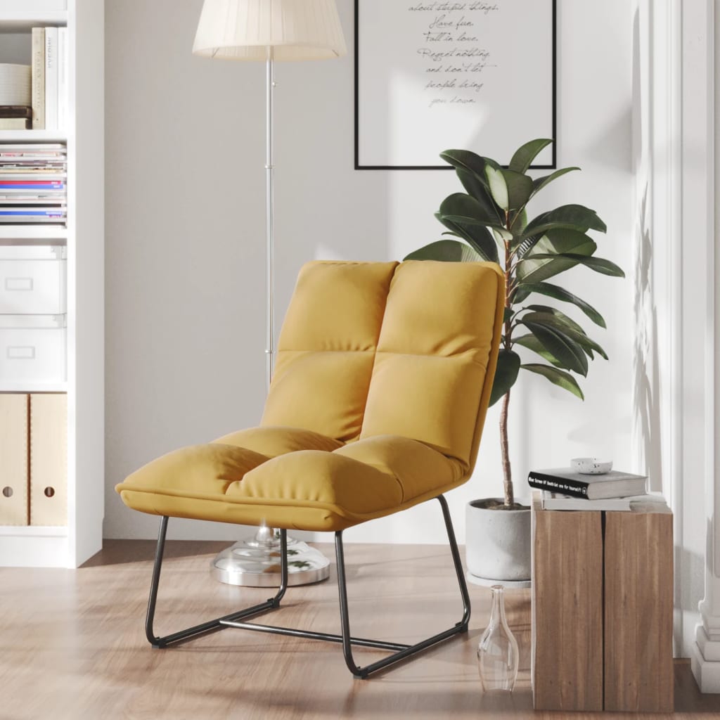 vidaXL Loungestoel met metalen frame fluweel lichtgrijs