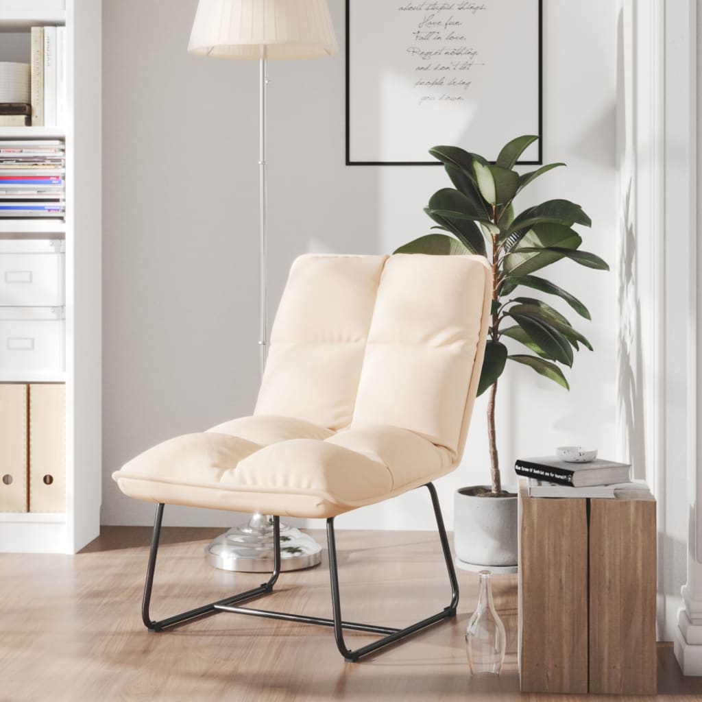 vidaXL Loungestoel met metalen frame fluweel lichtgrijs