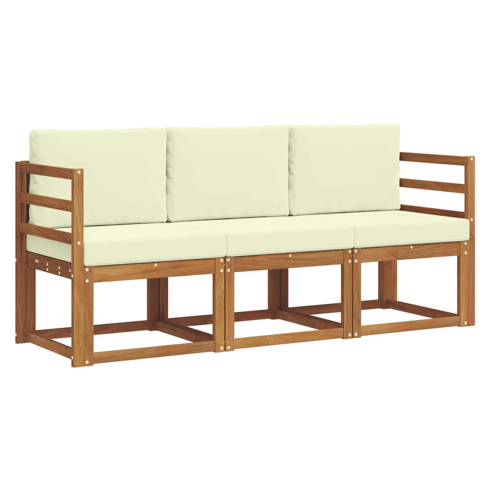 vidaXL Buiten bankenset 3 pcs Naturel Massief Acaciahout