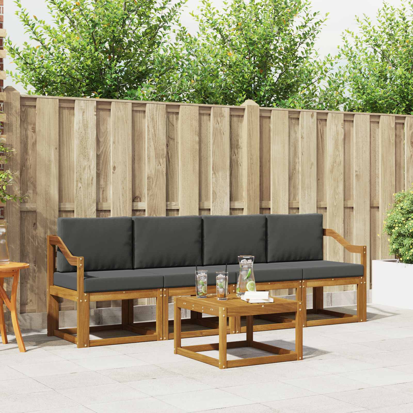 vidaXL Buiten bankenset 5 pcs Naturel Massief Acaciahout
