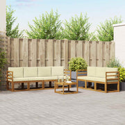 vidaXL Bankstel met kussen 8 pcs Natuurlijk en Crème