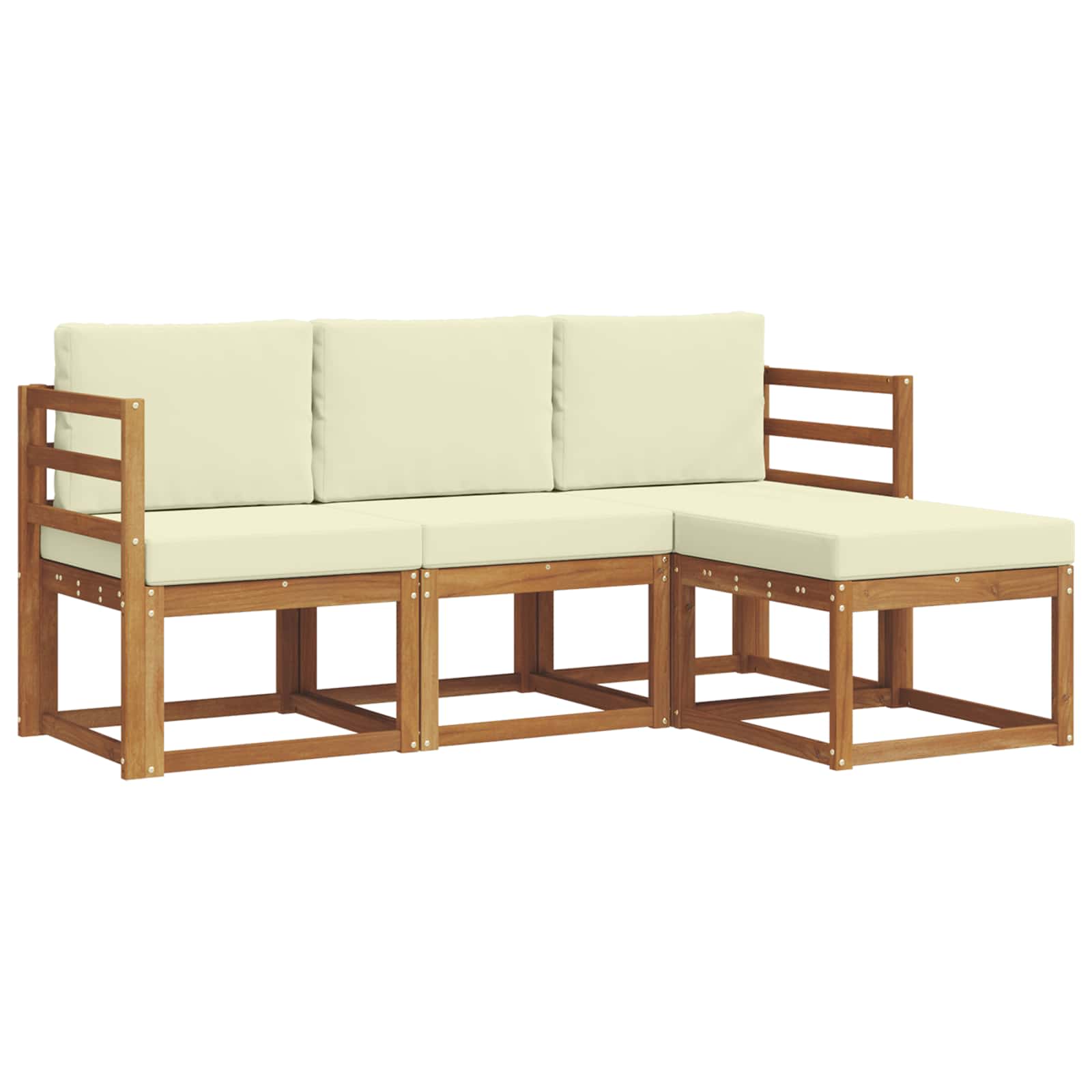 vidaXL Buiten bankenset 4 pcs Naturel
