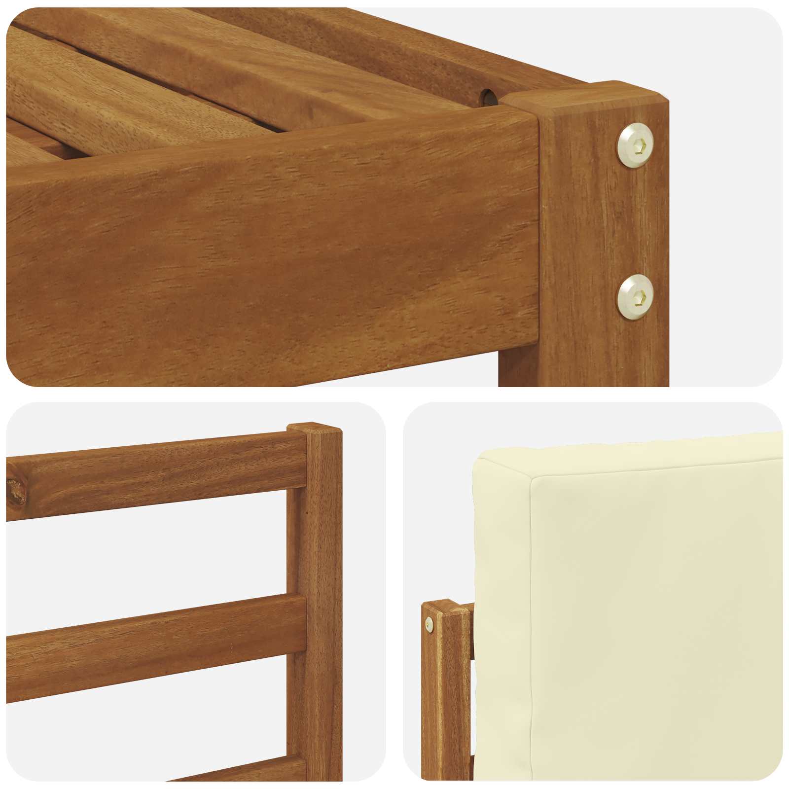 vidaXL Buiten bankenset 4 pcs Naturel