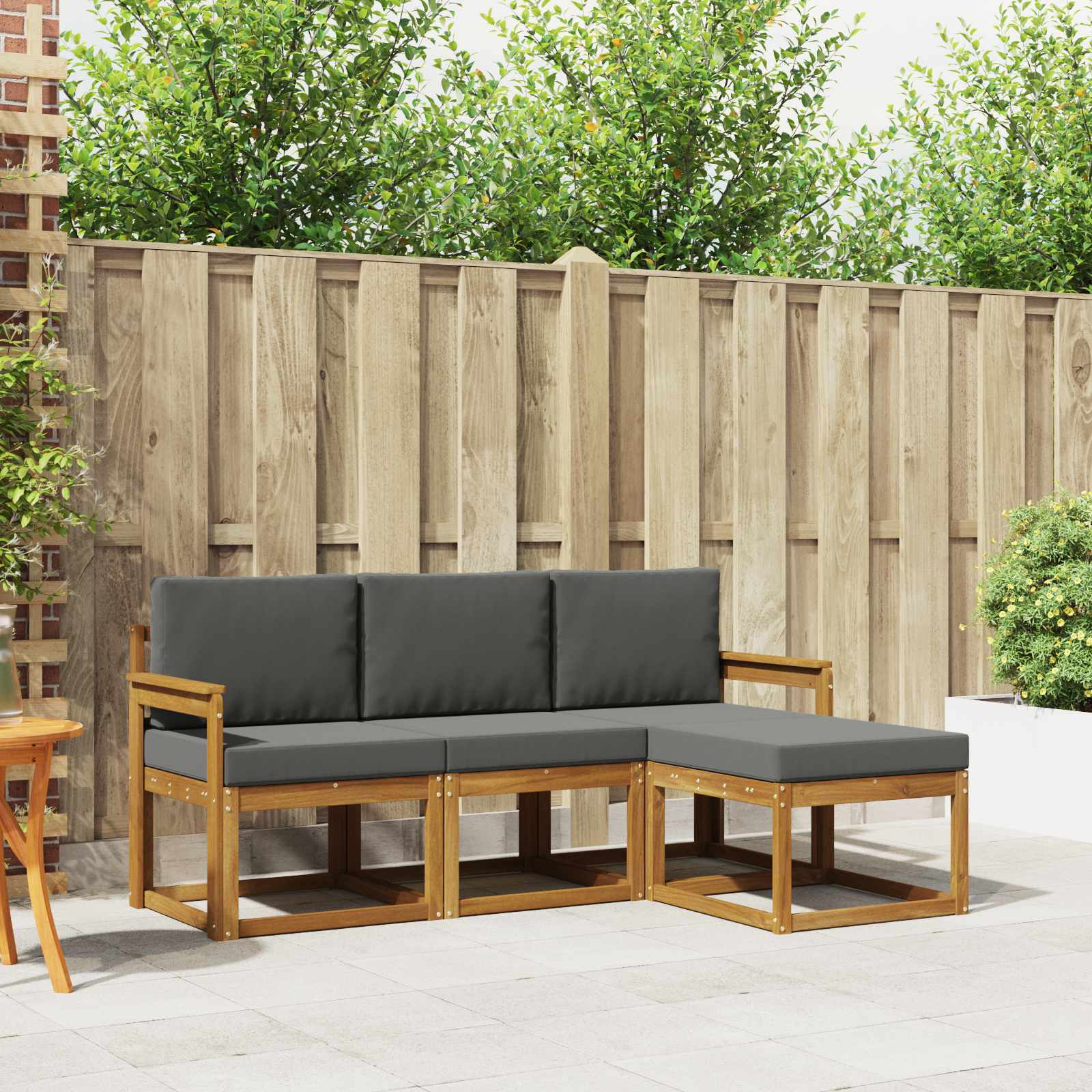 vidaXL Buiten bankenset 4 pcs Naturel