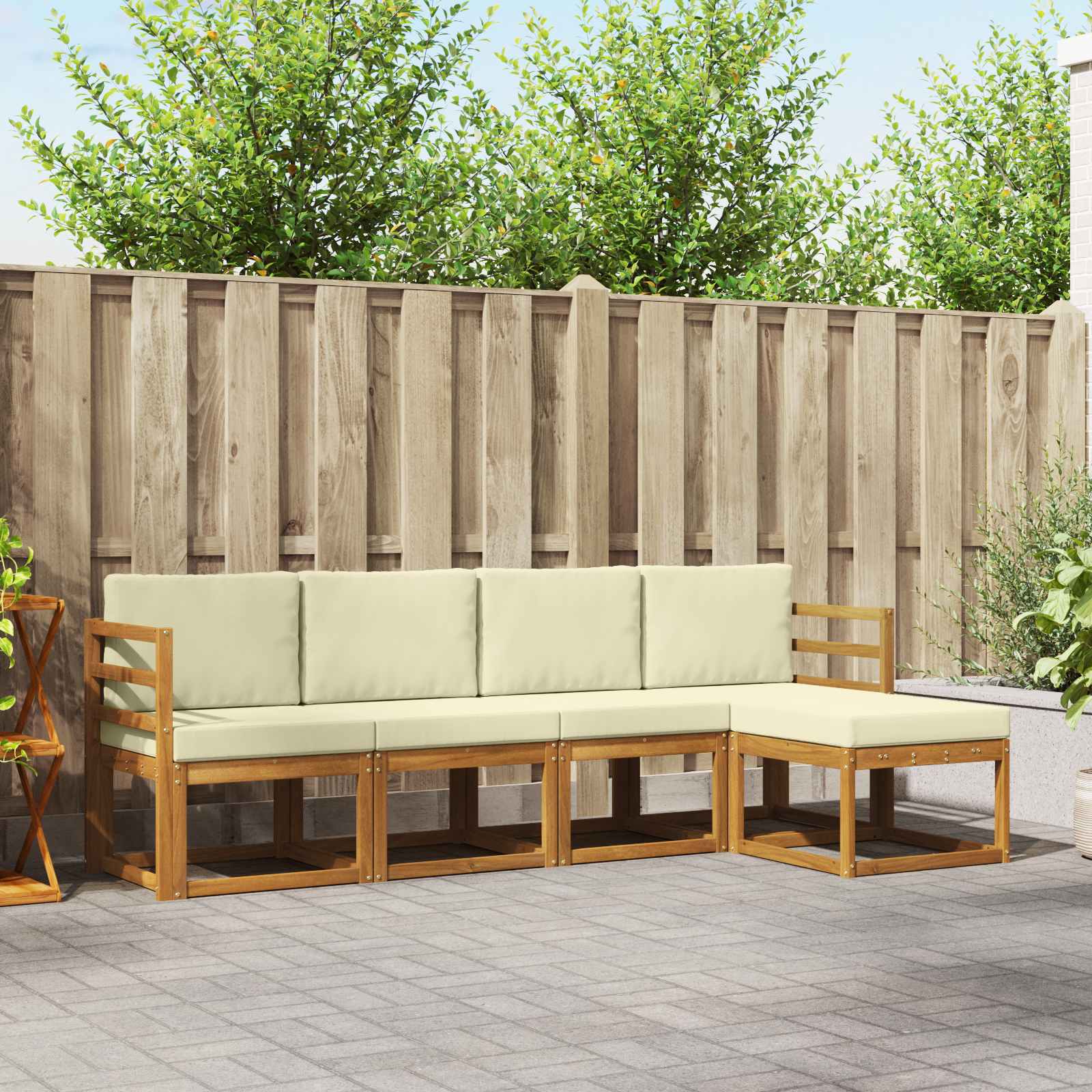 vidaXL Buiten bankenset 5 pcs Naturel Massief Acaciahout
