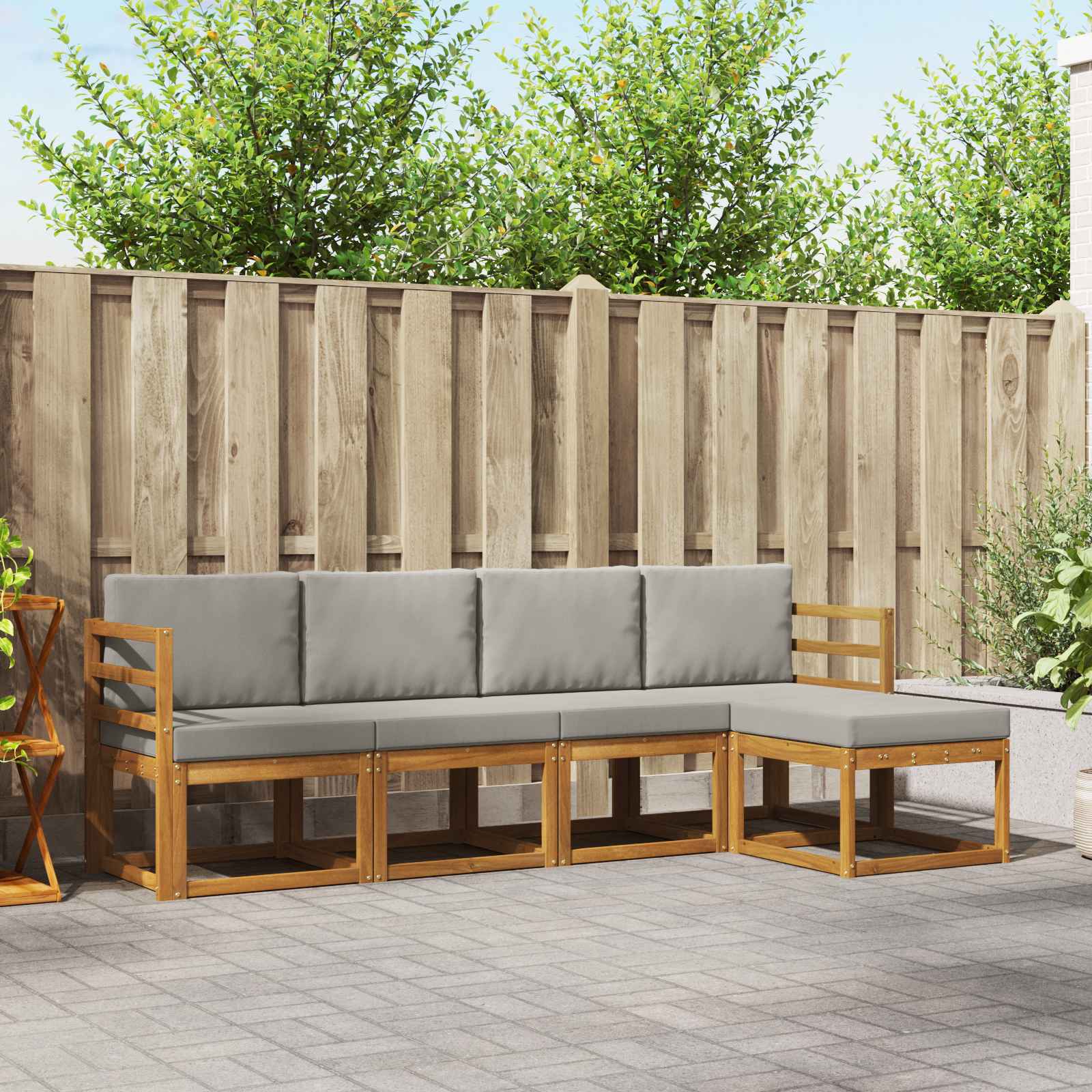 vidaXL Buiten bankenset 5 pcs Naturel Massief Acaciahout
