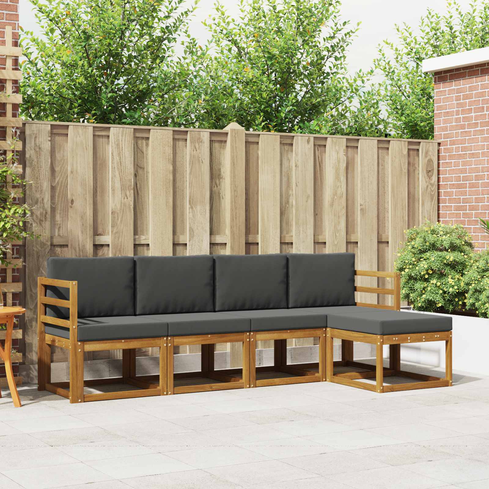 vidaXL Buiten bankenset 5 pcs Naturel Massief Acaciahout