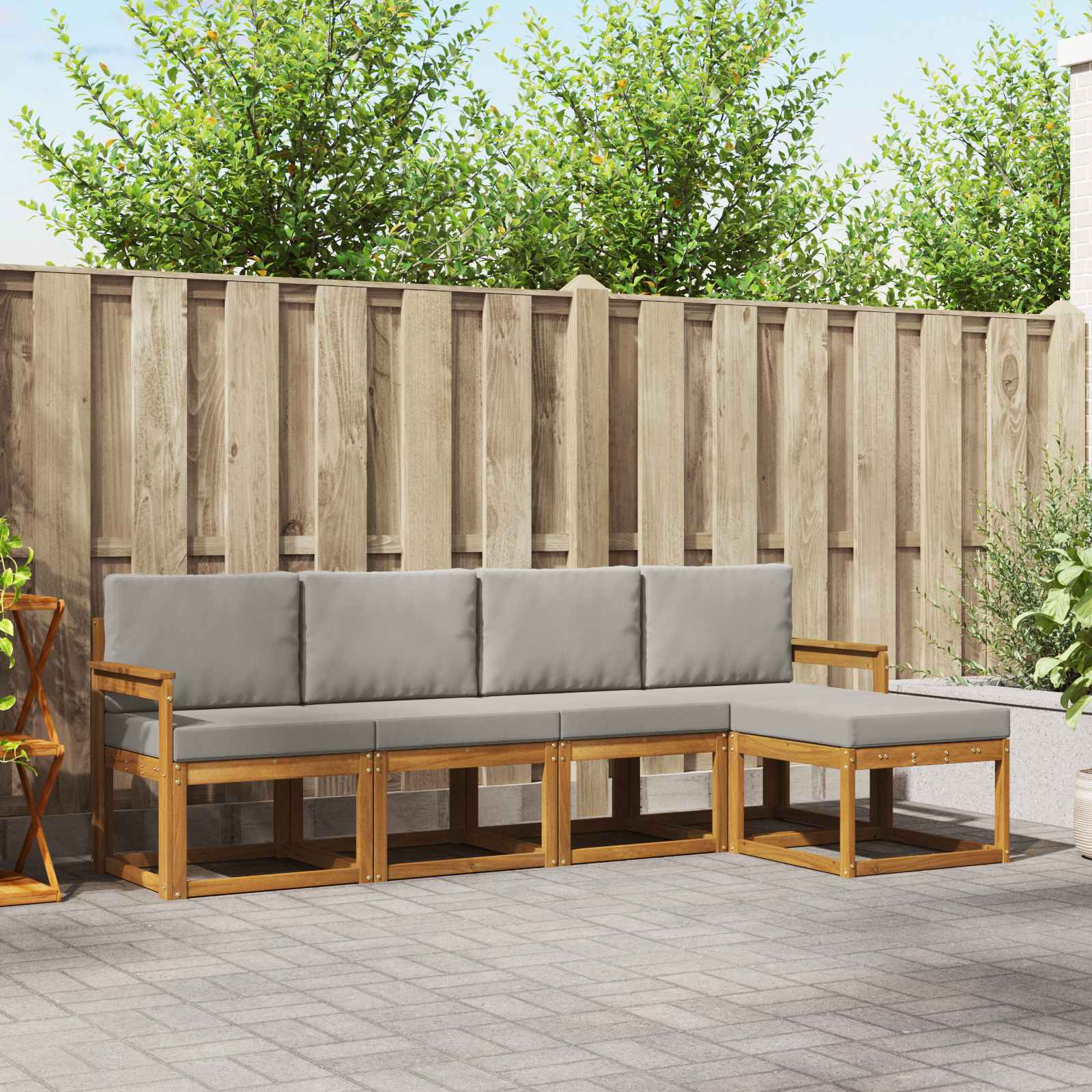 vidaXL Buiten bankenset 5 pcs Naturel Massief Acaciahout